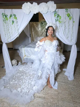 Vestido denovia gitana con complementos Anaís pisa