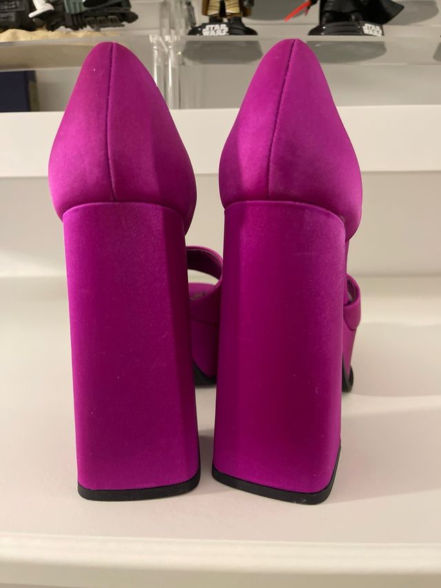 Tacones Zara Fucsia Talla 37
