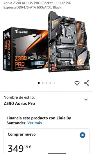 Placa Base Gigabyte Z390 AORUS PRO WiFi LGA 1151