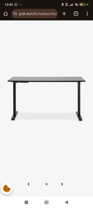 Patas Escritorio Elevable Jysk Svaneke Negro