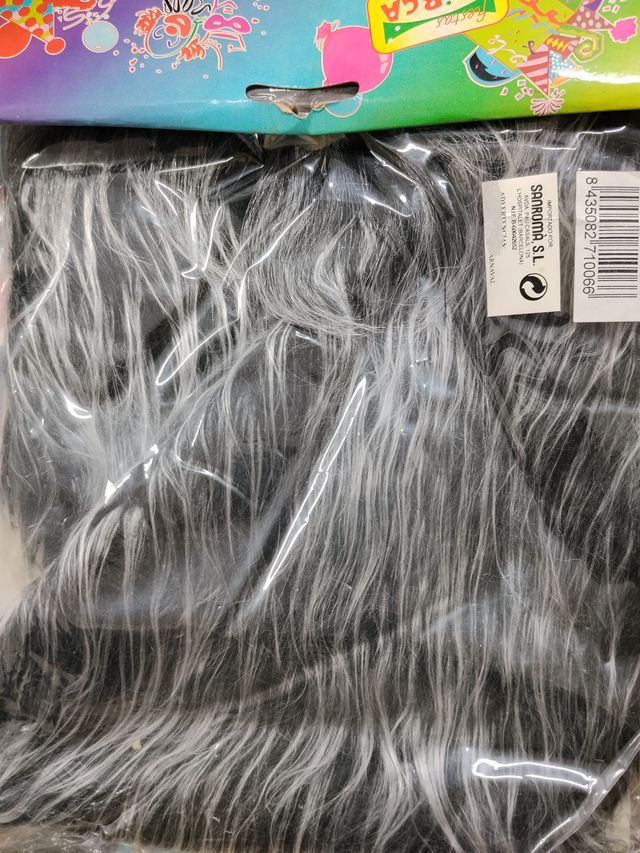 Barba y bigote disfraz negro