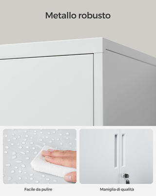 Armadietto in Metallo, Mobiletto Multiuso, Armadio