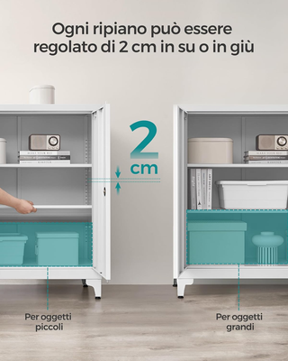 Armadietto in Metallo, Mobiletto Multiuso, Armadio