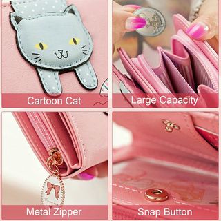 Cartera de Mujer corta PU con cierre y monedero