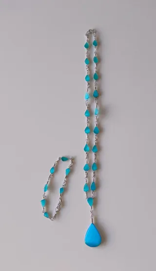 Conjunto de Collar y Pulsera azules