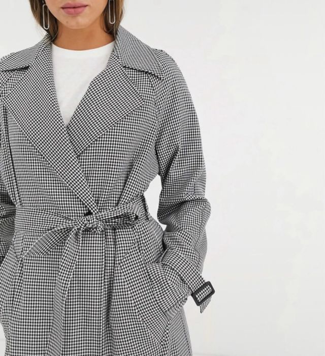 Trench fluido pata de gallo Stradivarius