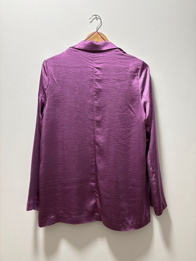 Blazer Satinado Morado Lefties Talla M