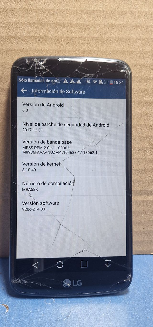 LG K10 4G Negro - Pantalla Rota