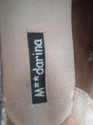 Zapatos charol y serraje beige/marrón