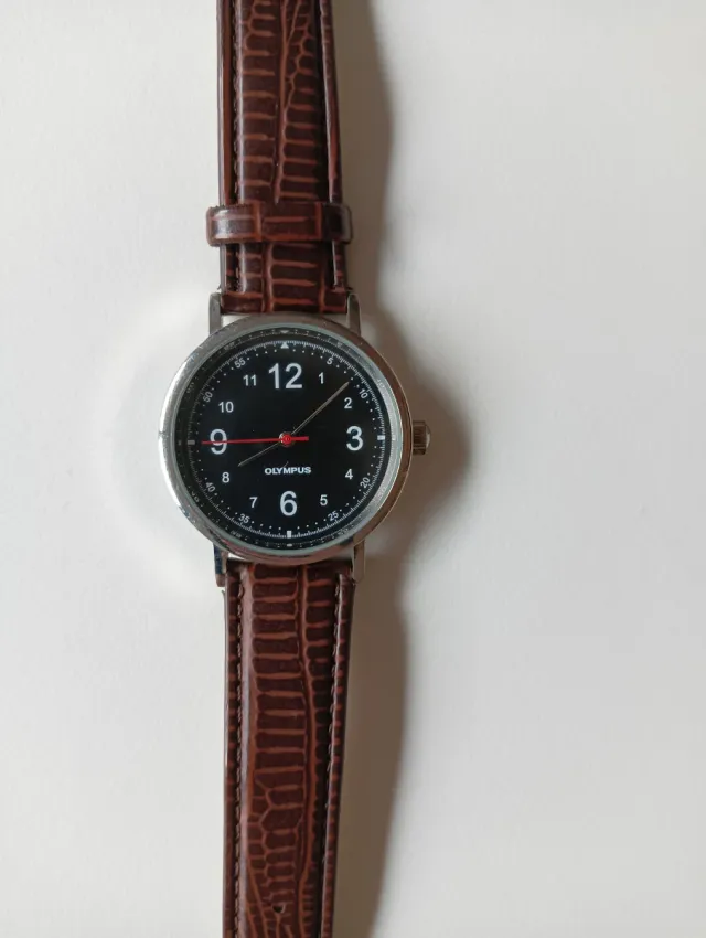 Orologio Olympus da uomo marrone e argento