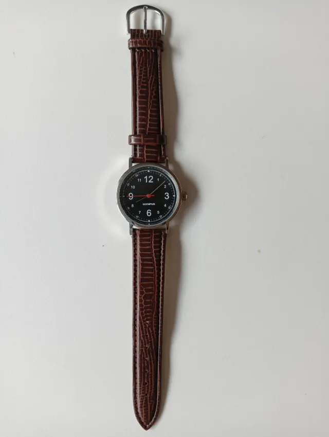 Orologio Olympus da uomo marrone e argento