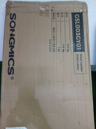 SONGMICS Escalera Tijera Escalera con 3 Peldaños