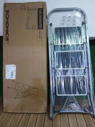 SONGMICS Escalera Tijera Escalera con 3 Peldaños