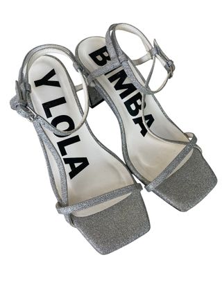 Tacones Bimba y Lola Glitter Plata Talla 36