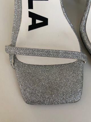 Tacones Bimba y Lola Glitter Plata Talla 36