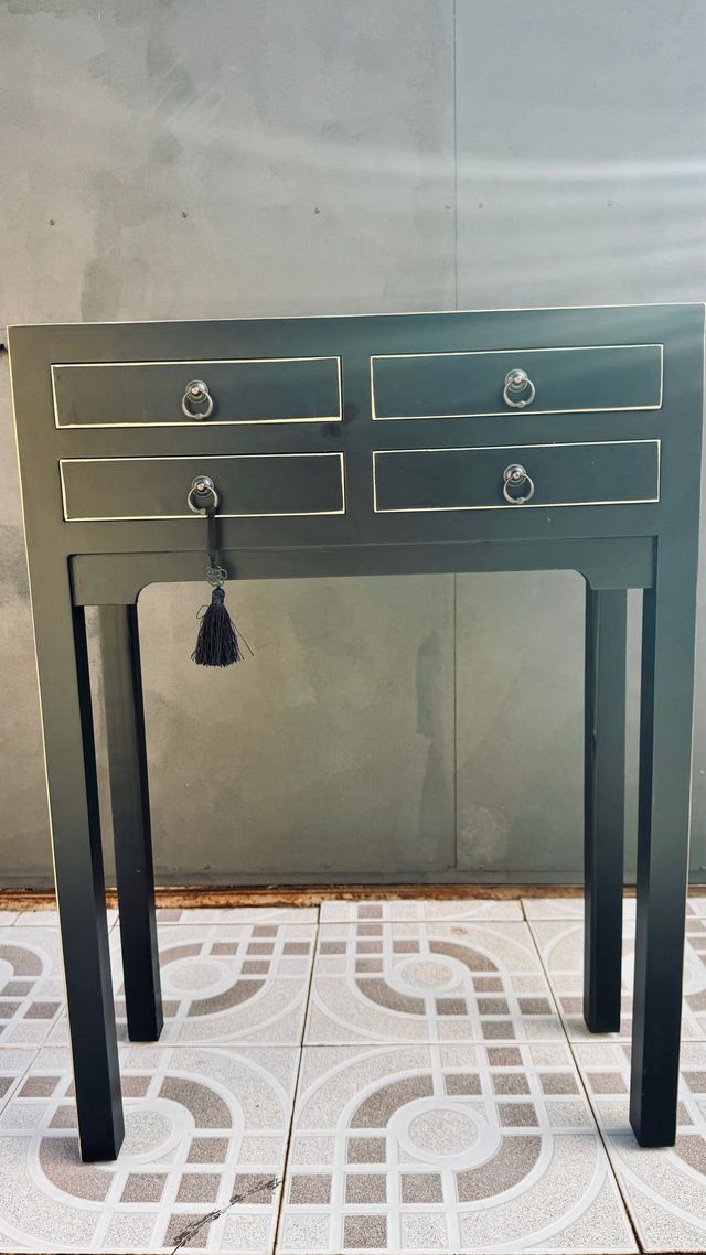 Tavolo d'ingresso nero e dorato