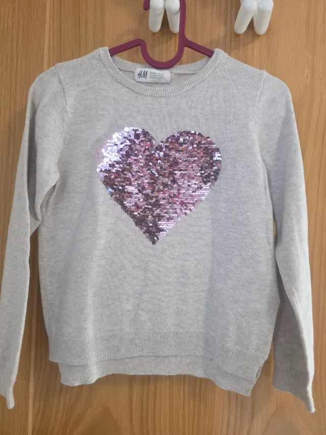 Jersey H&M Corazón Lentejuelas T 4-6