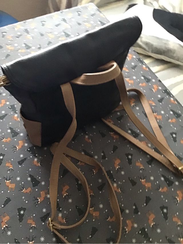 Mochila Misako azul y marrón