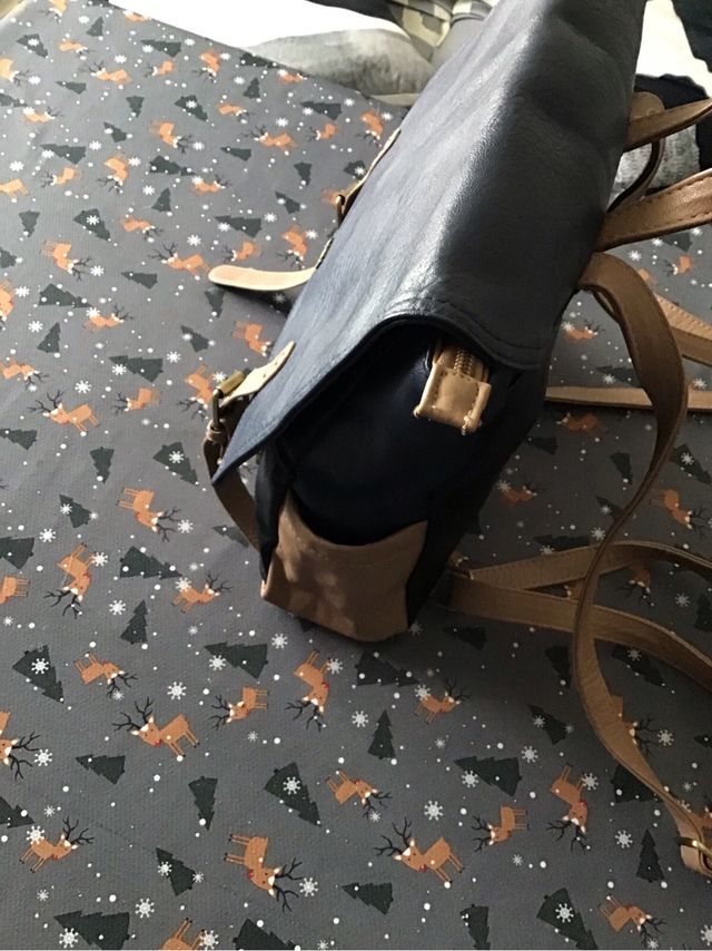 Mochila Misako azul y marrón