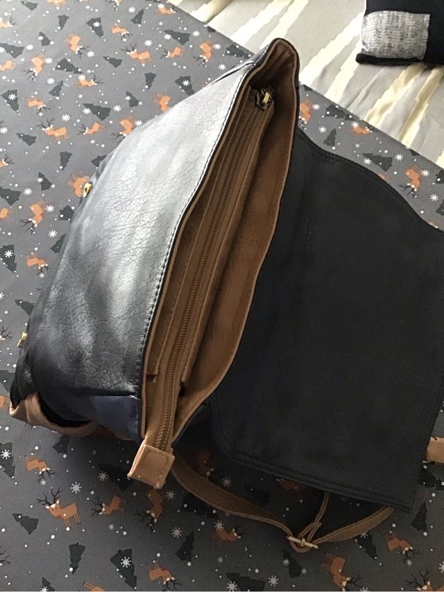 Mochila Misako azul y marrón