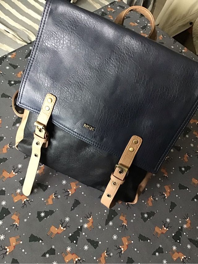 Mochila Misako azul y marrón