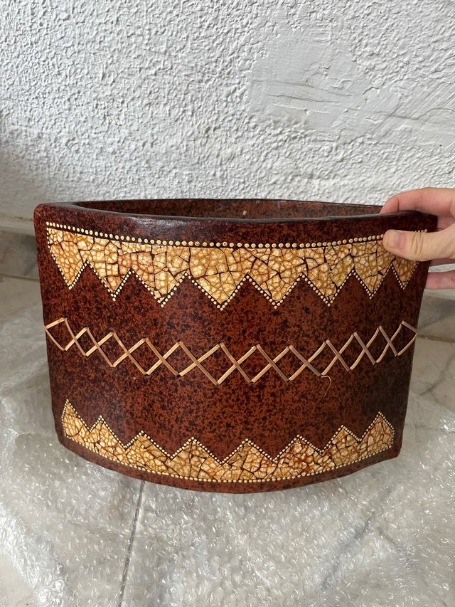 Macetero/Jarron Decorativo Cerámica Marrón