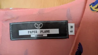 Vestido Papel Plane salmón pajaritos