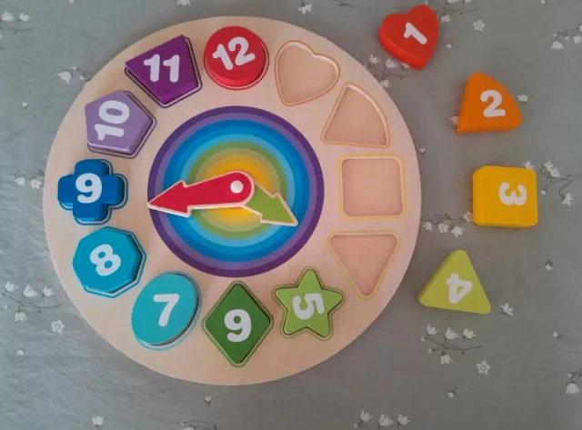 Puzzle Reloj Madera Educativo