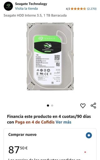 Seagate Barracuda 1TB HDD Interno