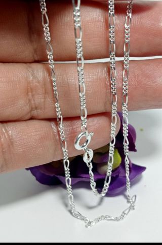 Magnifica Cadena Figaro 45cm Plata De Ley 925