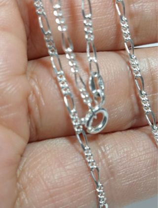 Magnifica Cadena Figaro 45cm Plata De Ley 925