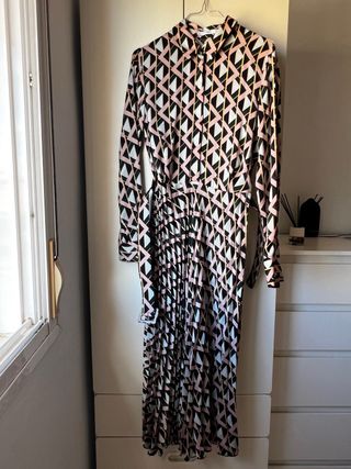 Vestido Mango Geométrico Midi