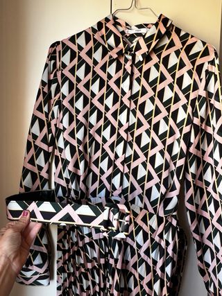 Vestido Mango Geométrico Midi