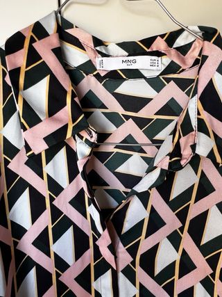 Vestido Mango Geométrico Midi