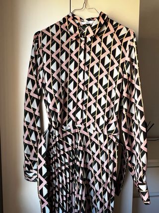 Vestido Mango Geométrico Midi