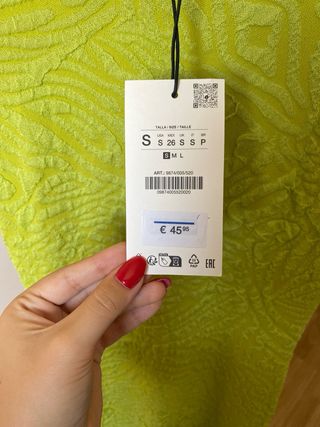 Vestido Zara verde lima nuevo
