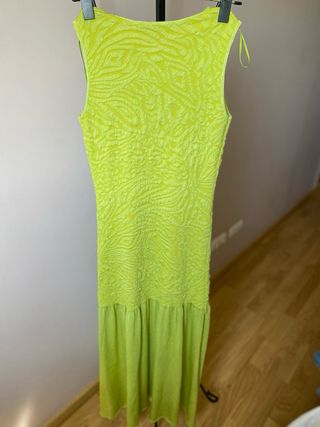 Vestido Zara verde lima nuevo