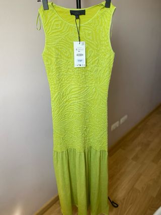 Vestido Zara verde lima nuevo