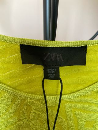 Vestido Zara verde lima nuevo