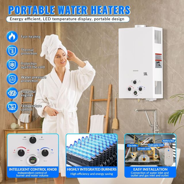 CALENTADOR DE AGUA PORTÁTIL DE GAS GLP