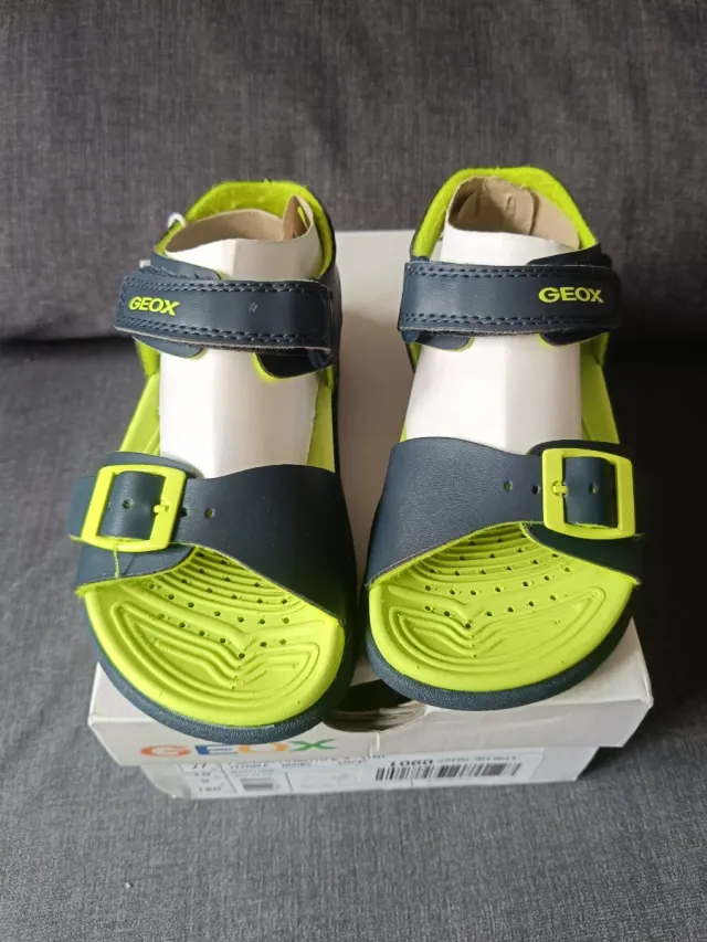 Sandalias Geox niño/niña azul y verde-lima