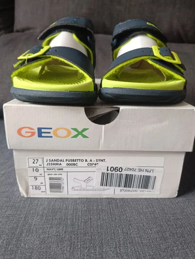 Sandalias Geox niño/niña azul y verde-lima