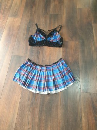 Disfraz Colegiala Azul talla grande