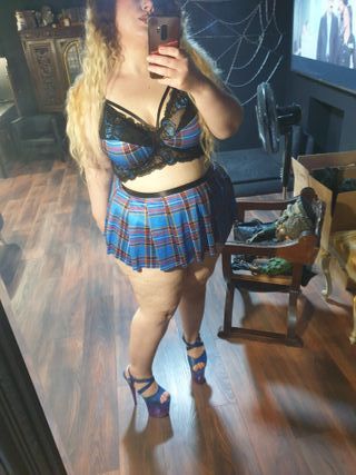 Disfraz Colegiala Azul talla grande