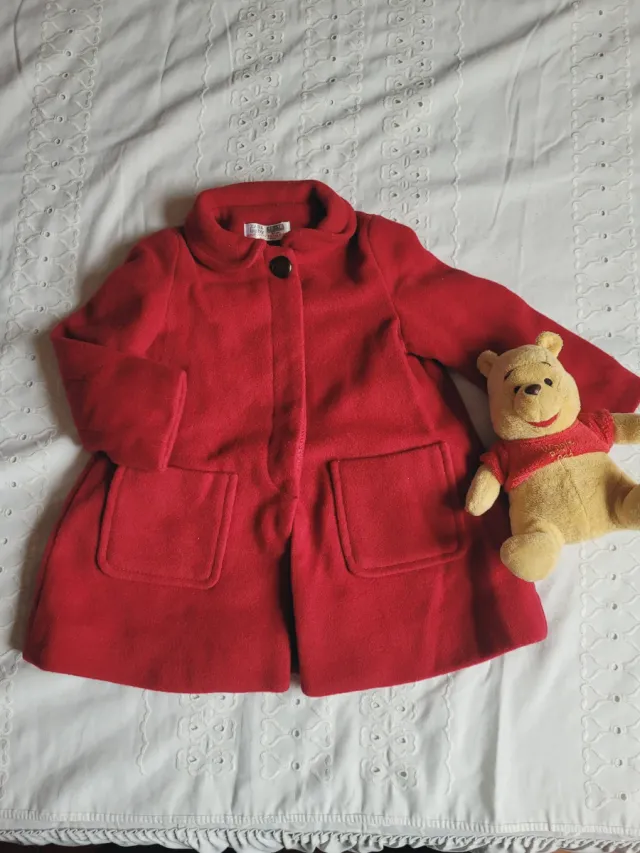 Abrigo Zara Rojo Niña 12/18 Meses