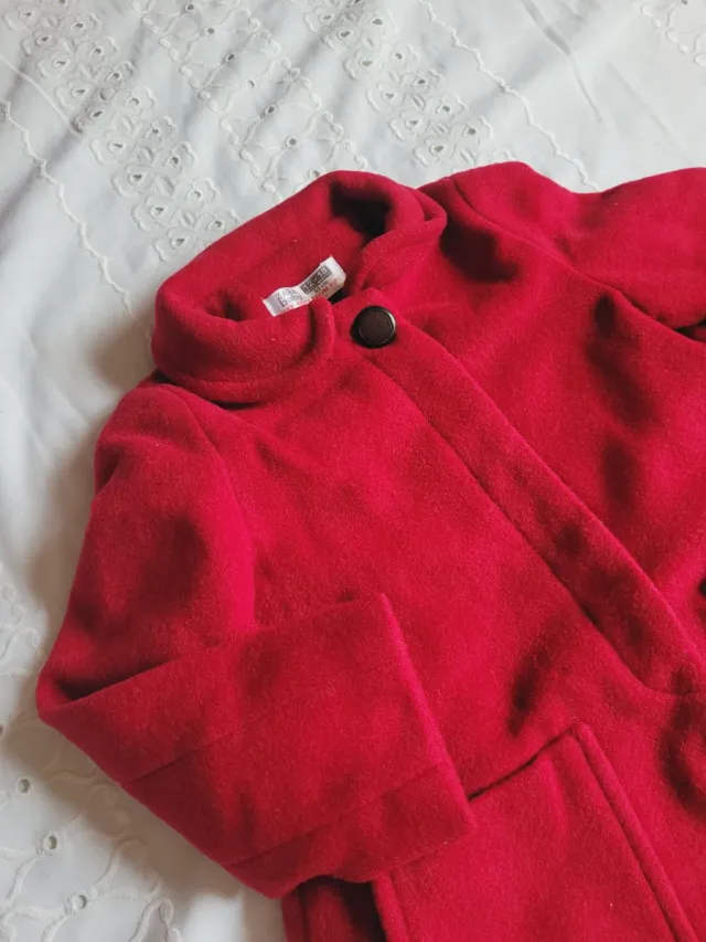 Abrigo Zara Rojo Niña 12/18 Meses