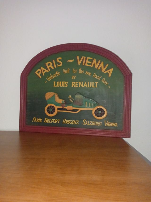 Cartel decorativo vintage de madera