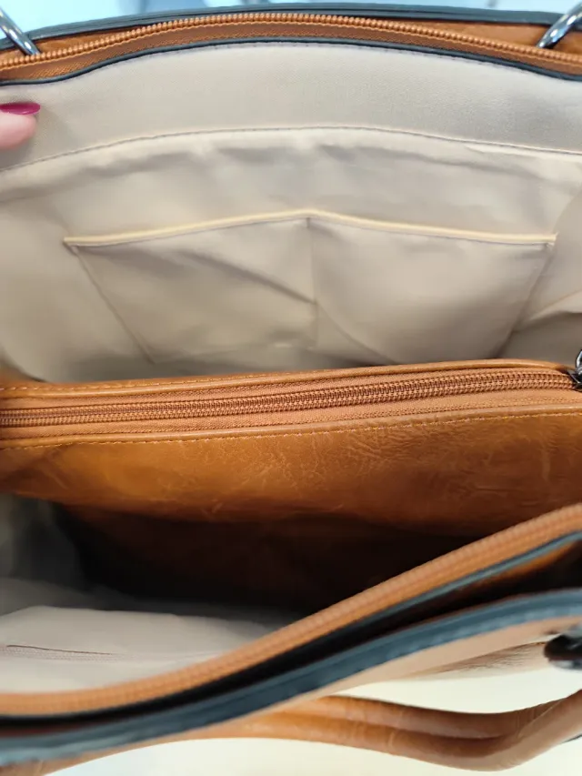 Bolso cartera mujer marrón tachuelas