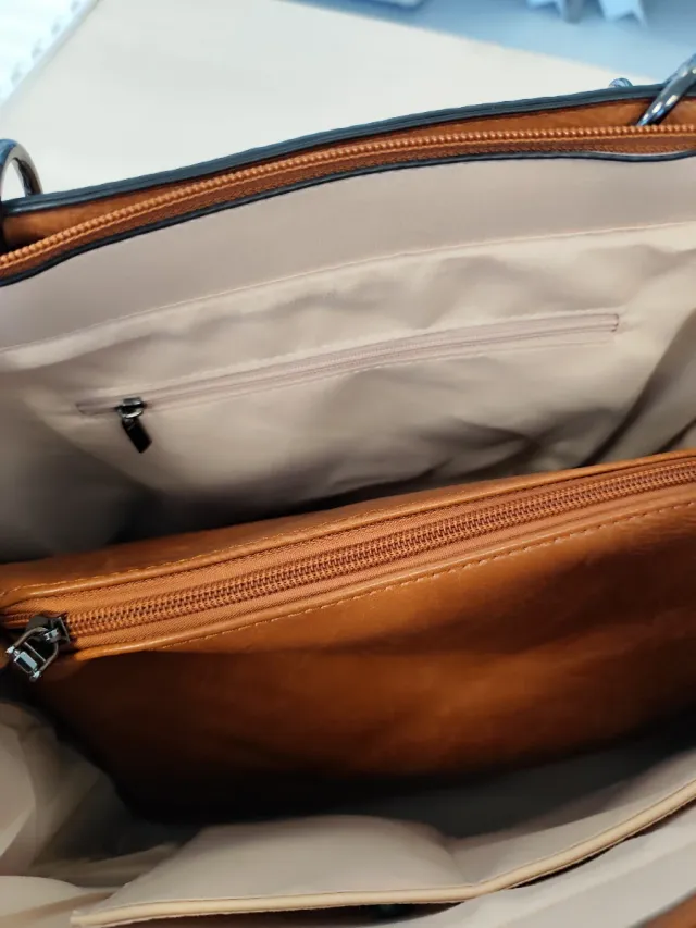 Bolso cartera mujer marrón tachuelas