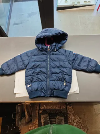 Giubbino imbottito bimbo/bimba blu con cappuccio s